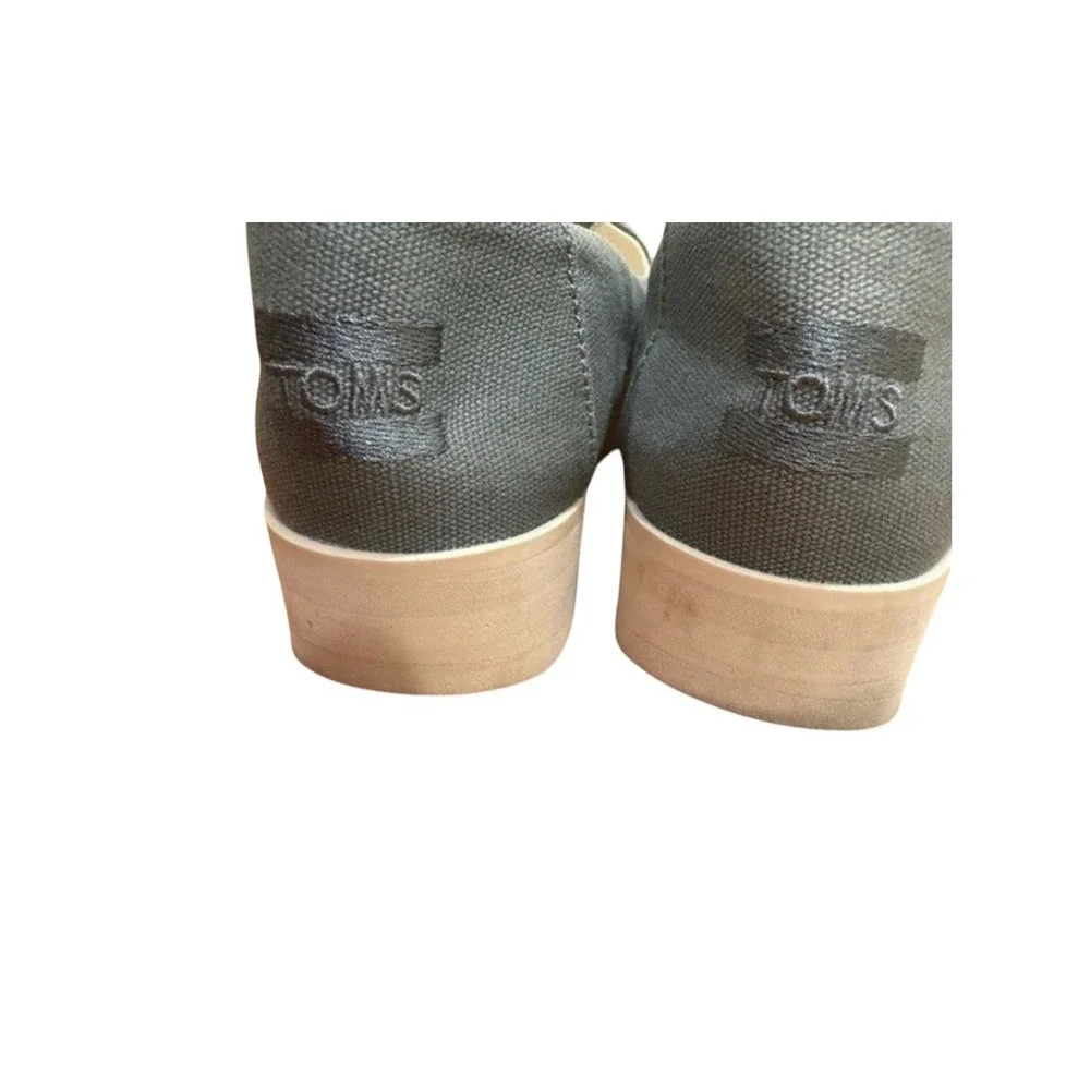 TOMS‎ Alpargata Platform Slip On Shoes Grey Canvas Womens Size 7